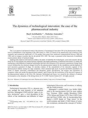 The Dynamics of Technological Innovation: the Case of the Pharmaceutical Industry