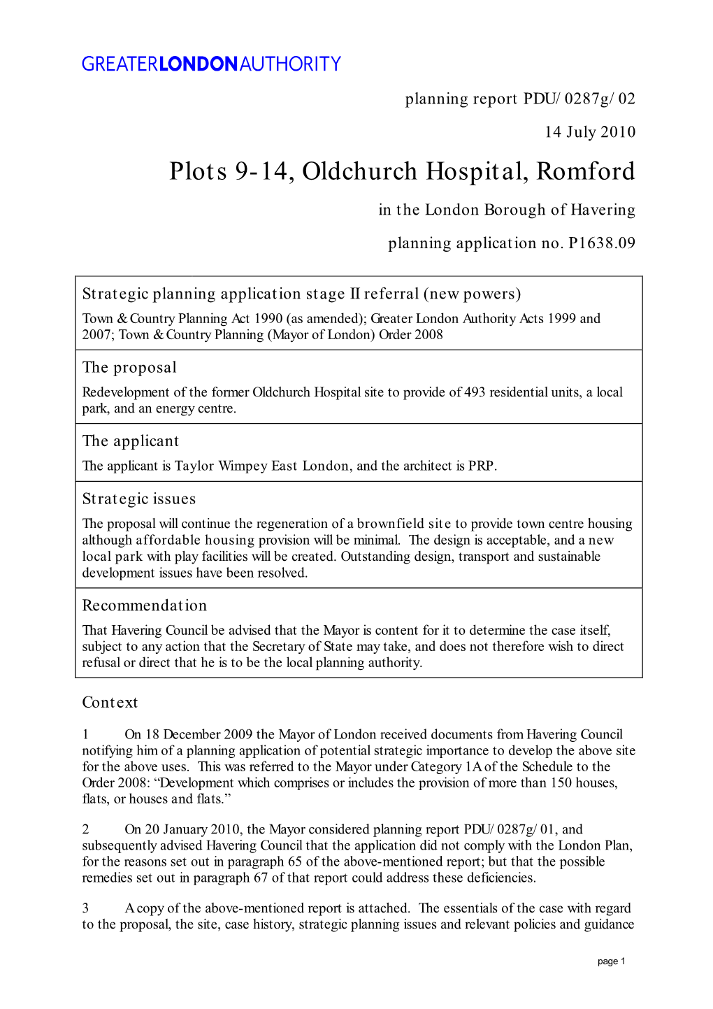 Plots 9-14, Oldchurch Hospital, Romford