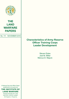 Characteristics of Army Reserve Officer Training Corps Leader Development