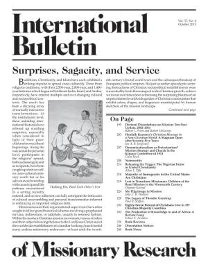 International Bulletin of Missionary Research, Vol 37, No. 4