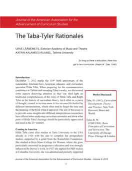 The Taba-Tyler Rationales