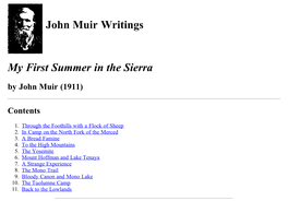 John Muir Writings My First Summer in the Sierra