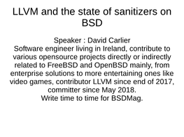 LLVM Sanitizers