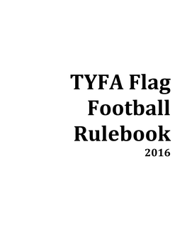 TYFA Flag Football Rulebook