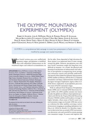 The Olympic Mountains Experiment (Olympex)