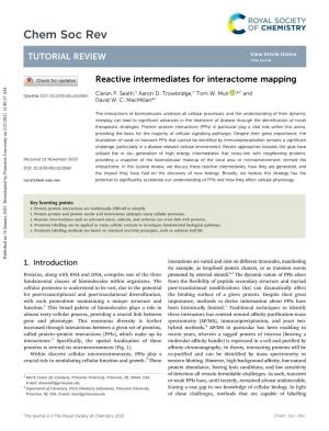 Reactive Intermediates for Interactome Mapping