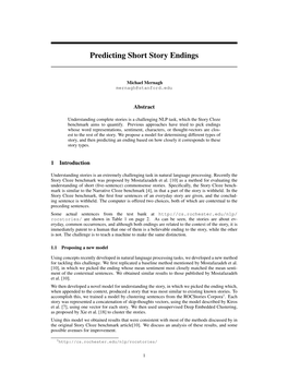 Predicting Short Story Endings