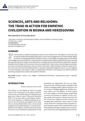 Sciences, Arts and Religions: the Triad in Action for Empathic Civilization in Bosnia and Herzegovina