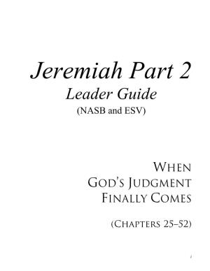 Jeremiah Part 2 Leader Guide (NASB and ESV)