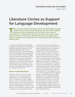 Literature Circles As Support for Language Development