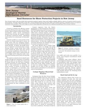 Sand Resources for Shore Protection Projects in New Jersey