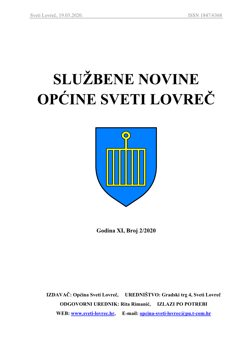 Službene Novine Općine Sveti Lovreč