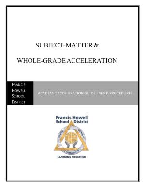 Academic Acceleration Guidelines & Procedures