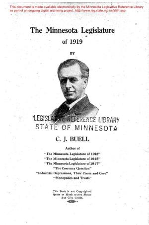 The Minnesota Legislature of 1919