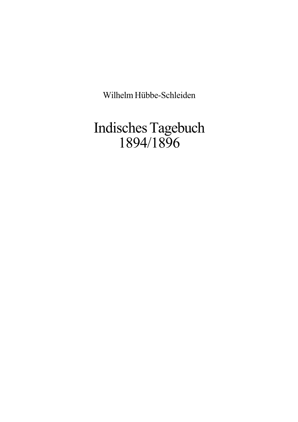 Indisches Tagebuch 1894/1896 2 3