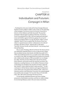 CHAPTER VI Individualism and Futurism: Compagni in Milan