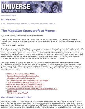 The Magellan Spacecraft at Venus by Andrew Fraknoi, Astronomical Society of the Pacific