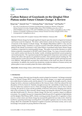 Carbon Balance of Grasslands on the Qinghai-Tibet Plateau Under Future Climate Change: a Review