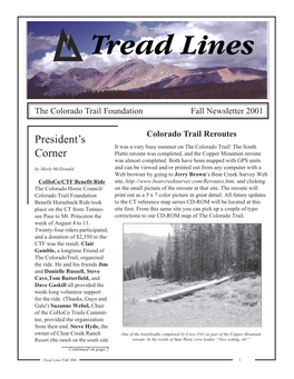 The Colorado Trail Foundation Fall Newsletter 2001