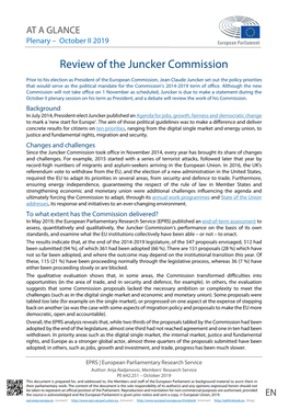 Review of the Juncker Commission