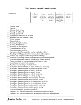 Non-Penetrative (Vaginally) Sexual Activities ___ Holding Hands ___