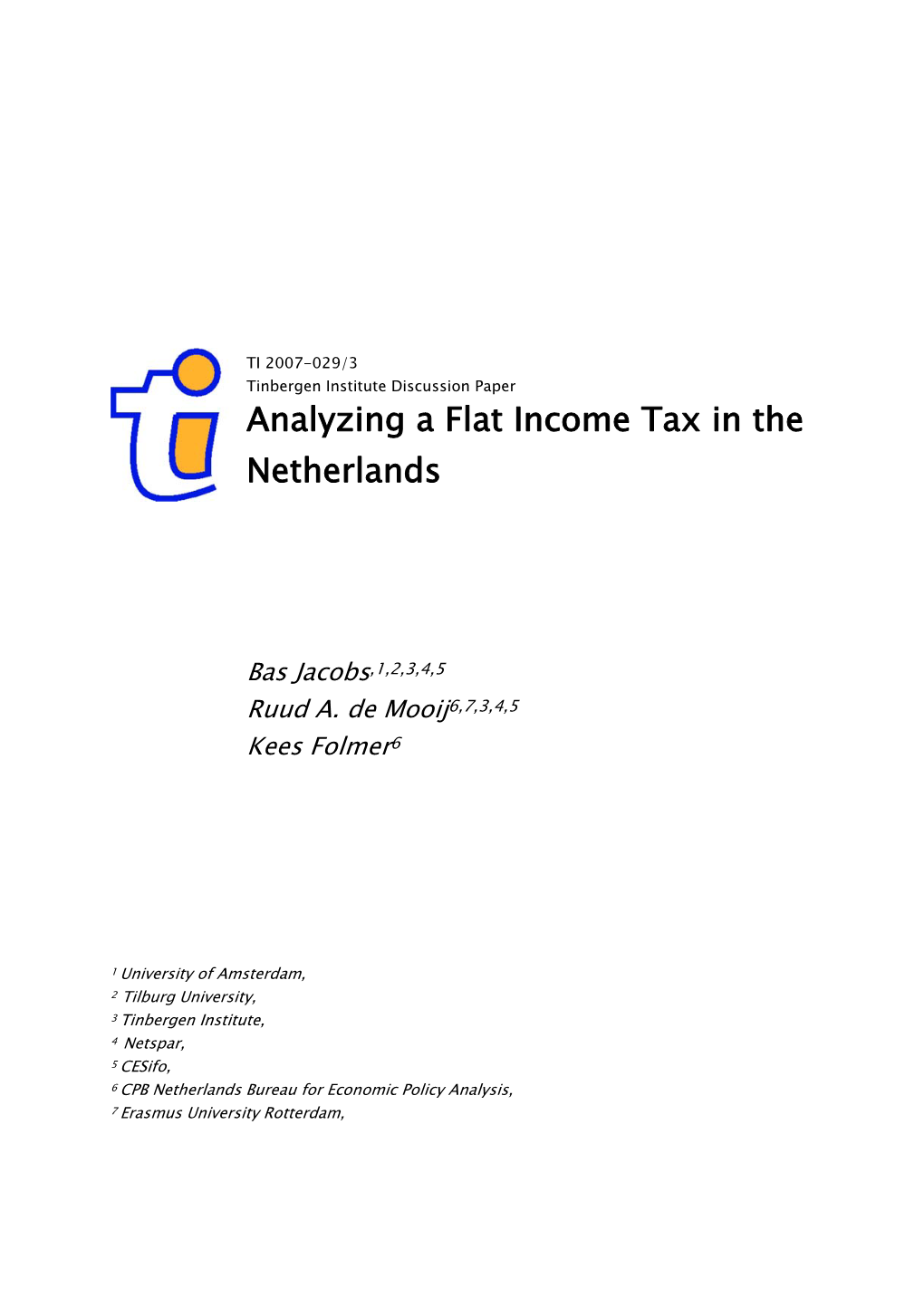 Analyzing a Flat Income Tax in the Netherlands