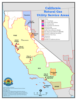 California Natural Gas Utility Service Areas