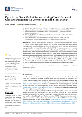 Optimizing Stock Market Returns During Global Pandemic Using Regression in the Context of Indian Stock Market