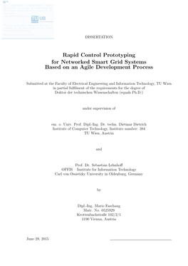 Rapid Control Prototyping for Networked Smart Grid Systems Based on an Agile Development Process