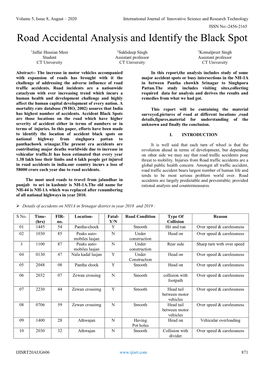 Road Accidental Analysis and Identify the Black Spot