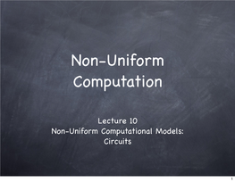 Non-Uniform Computation