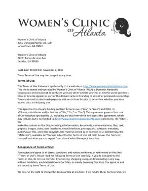 Women's Clinic of Atlanta 2750 Old Alabama Rd. Ste. 100 Johns Creek