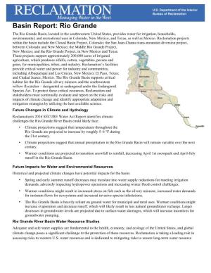 Rio Grande Basin Fact Sheet