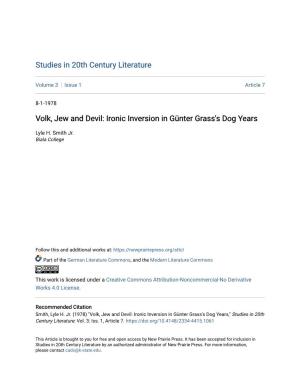 Volk, Jew and Devil: Ironic Inversion in Günter Grass's Dog Years