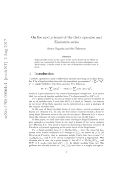 On the Mod $ P $ Kernel of the Theta Operator and Eisenstein Series