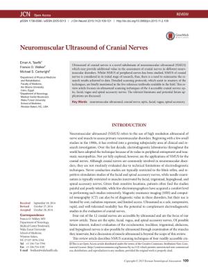 Neuromuscular Ultrasound of Cranial Nerves