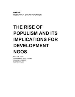 The Rise of Populism and Its Implications for Development Ngos