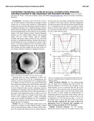 Concentric Crater Fill: Rates of Glacial Accumulation, Infilling and Deglaciation in the Amazonian and Noachian of Mars