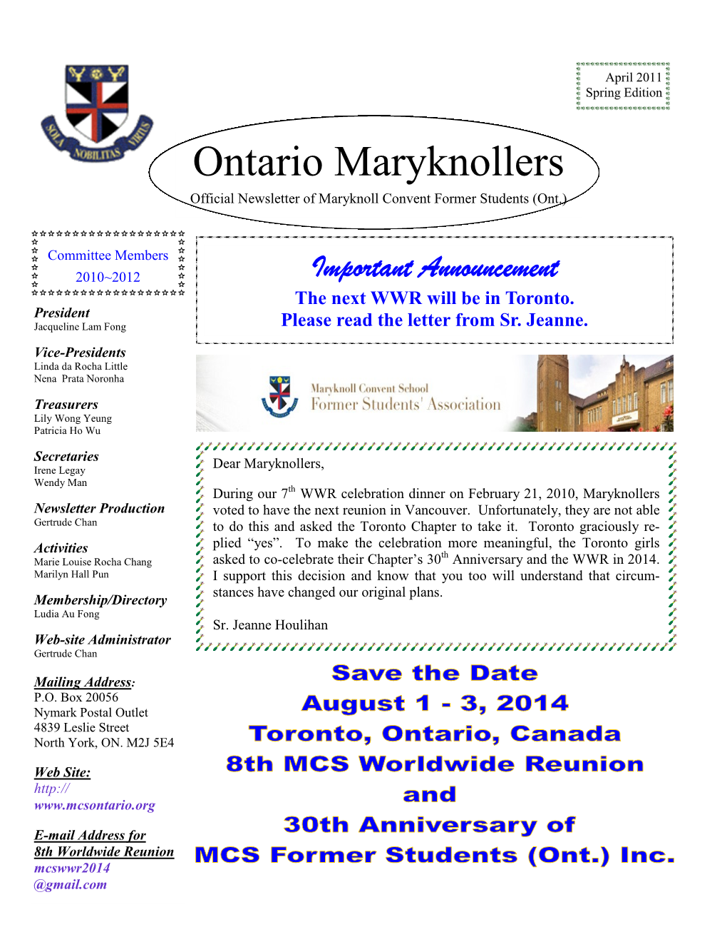 Ontario Maryknollers