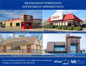 Restaurant Portfolio Investment Opportunity