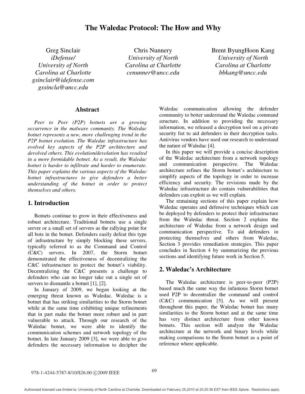 The Waledac Protocol: the How and Why