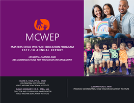 Masters Child Welfare Education Program 2017-18 Annual Report