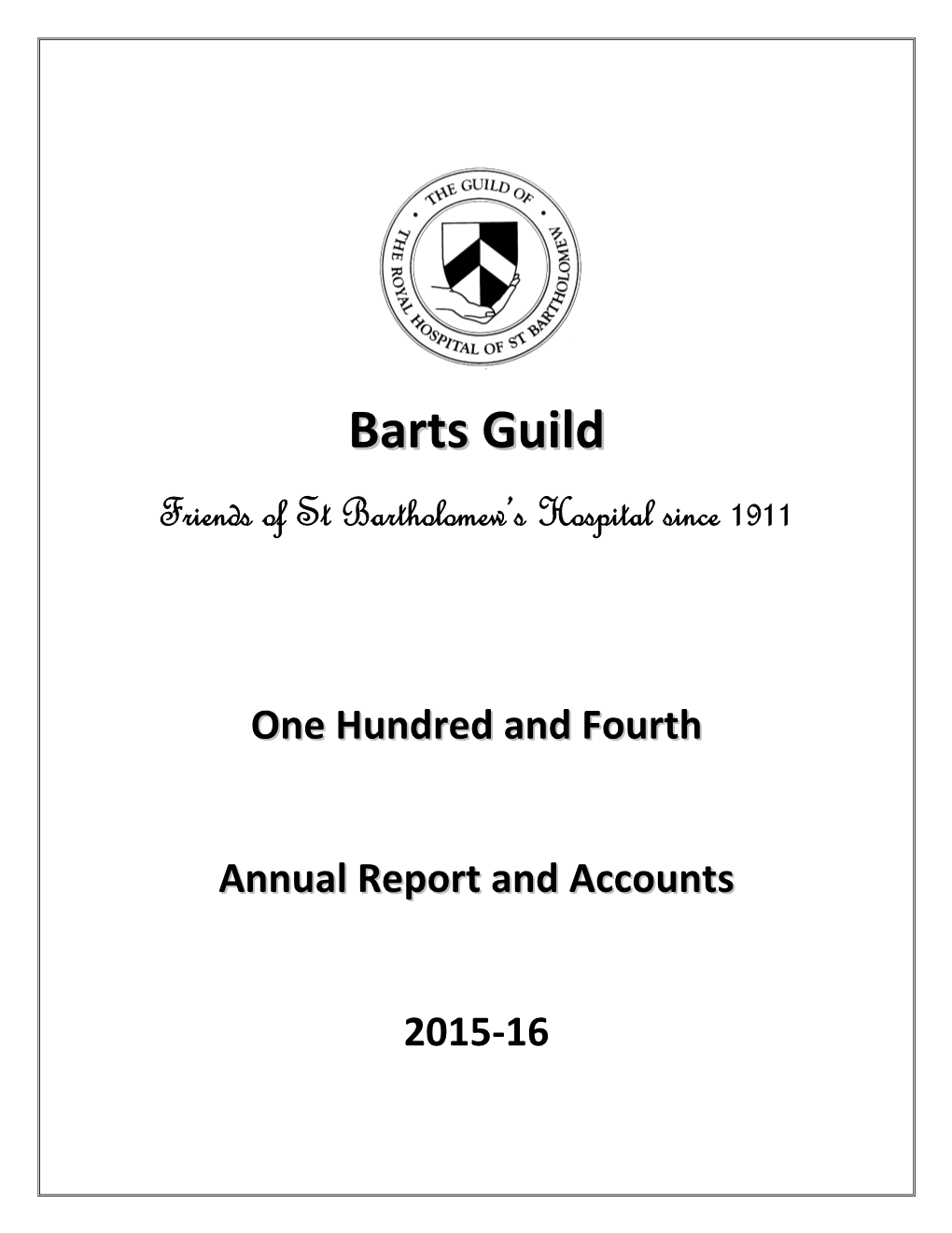 The Barts Guild Calendar 2017