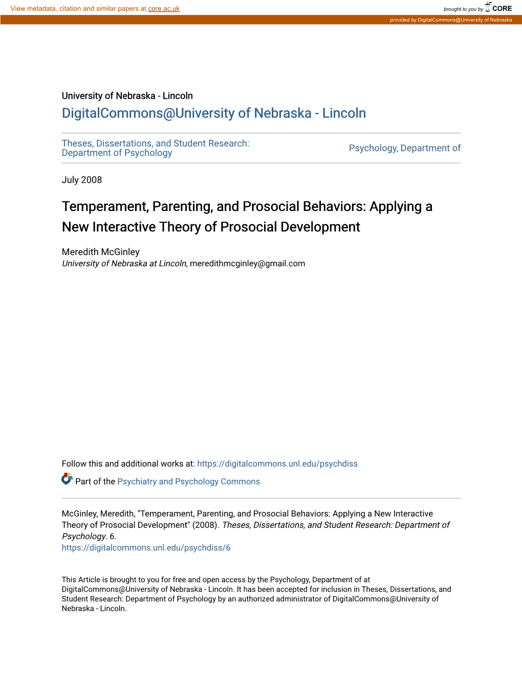 Temperament, Parenting, and Prosocial Behaviors: Applying a New Interactive Theory of Prosocial Development