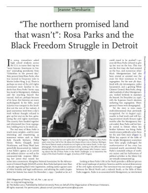 Rosa Parks and the Black Freedom Struggle in Detroit Downloaded From