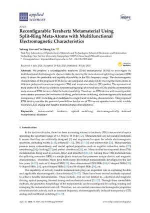 Reconfigurable Terahertz Metamaterial Using Split-Ring Meta