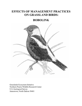 Effects of Management Practices on Grassland Birds: Bobolink