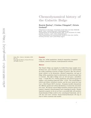 Chemodynamical History of the Galactic Bulge Arxiv:1805.01142V1