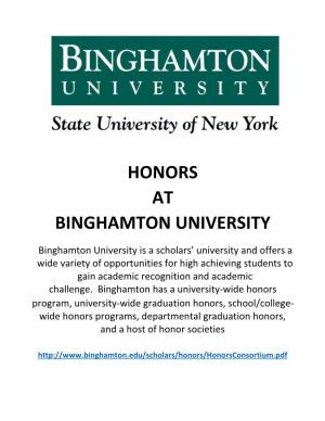 Honors at Binghamton University