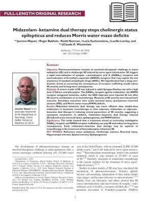 Ketamine Dual Therapy Stops Cholinergic Status